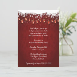 Elegant Red Christmas Party Invitation | Zazzle