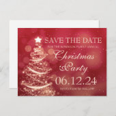 Elegant Red Christmas Party Save The Date Announcement Postcard (Front/Back)