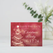 Elegant Red Christmas Party Save The Date Announcement Postcard (Standing Front)