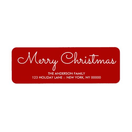 Elegant red Christmas Return Address Label