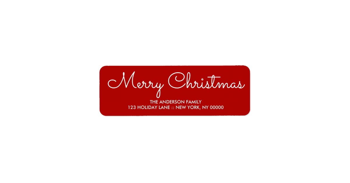Elegant red Christmas Return Address Label | Zazzle