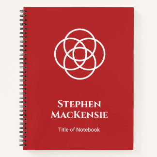Elegant Red Circles Logo Notebook