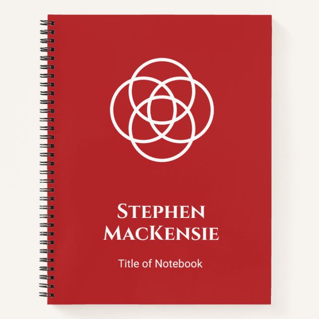 Elegant Red Circles Logo  Notebook (Front)