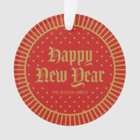 Elegant Red Classic Decorative Happy New Year Ornament