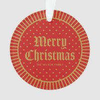 Elegant Red Classic Decorative Merry Christmas Ornament