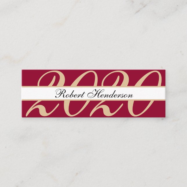 Elegant red classic insert card graduation name (Front)