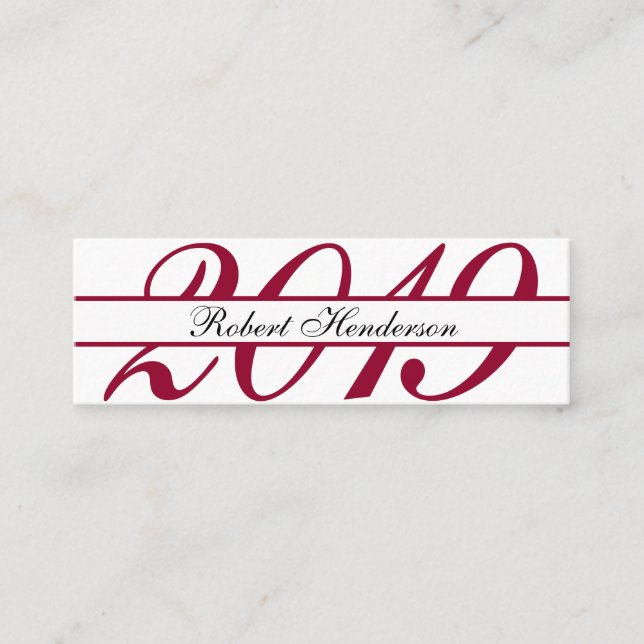 Elegant red classic insert card graduation name (Front)