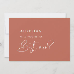 Elegant Red clay Will you be my best man card