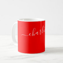 Elegant Red Color Modern Name Personalized