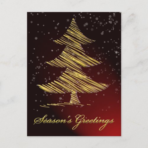 elegant red Corporate Christmas Greeting PostCards