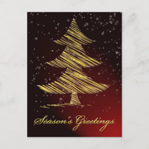elegant red Corporate Christmas Greeting PostCards