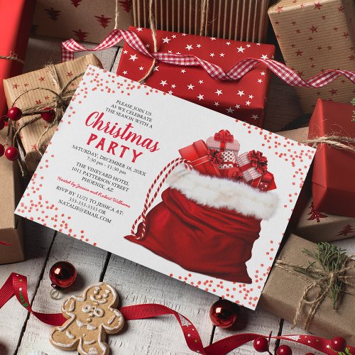 Elegant Red Corporate Christmas Party Invitation