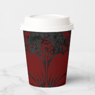 Elegant red damask Christmas custom elegant Paper Cups