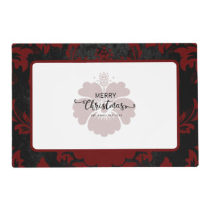 Elegant red damask Christmas custom elegant Placem Placemat