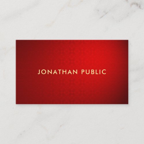 Elegant Red Damask Gold Text Professional Template Business Card