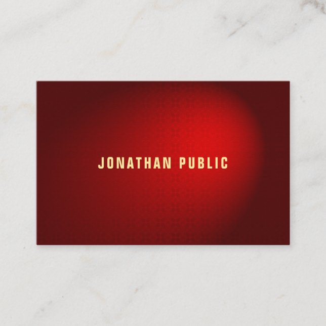 Elegant Red Damask Premium Silk Finish Template Business Card (Front)
