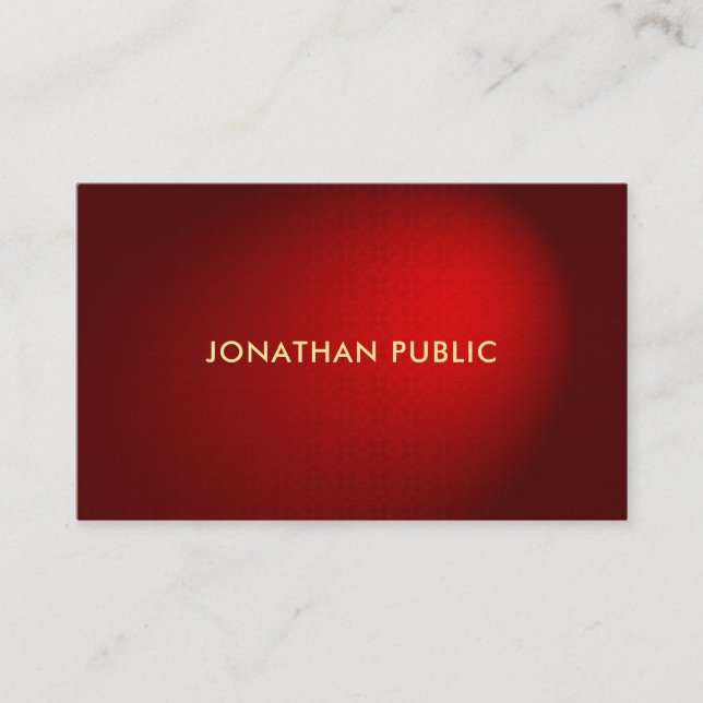 Elegant Red Damask Professional Premium Thick Luxe Business Card (Front)