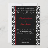 elegant red damask wedding invitation (Front)