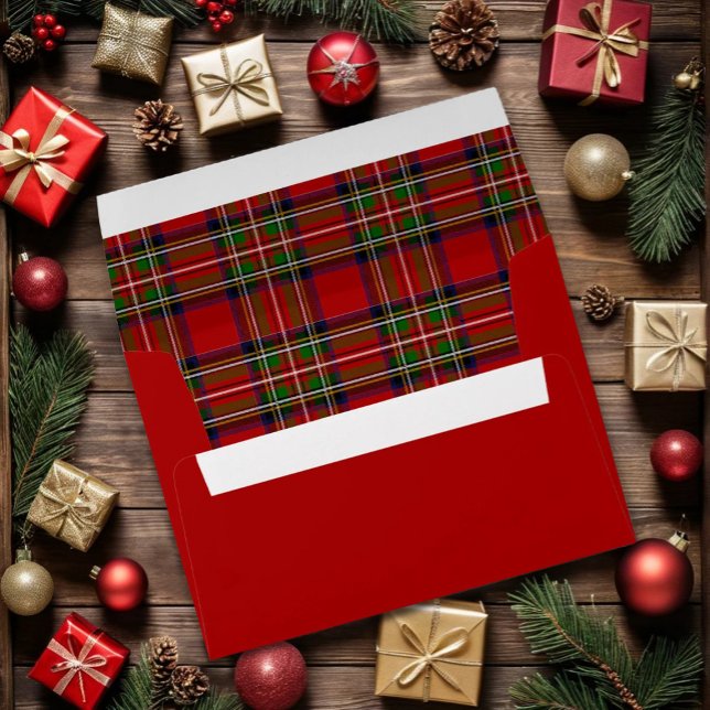 Elegant Red Envelope with Tartan Liner (Creator Uploaded)