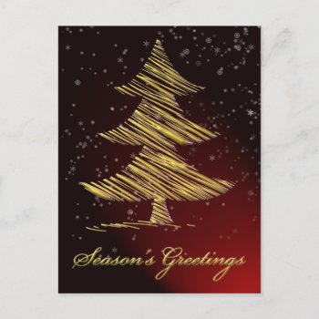 Elegant Red Festive Christmas Greeting Postcards by XmasMall at Zazzle