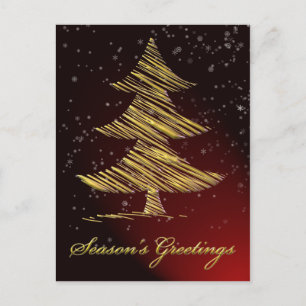 elegant red festive Christmas Greeting PostCards