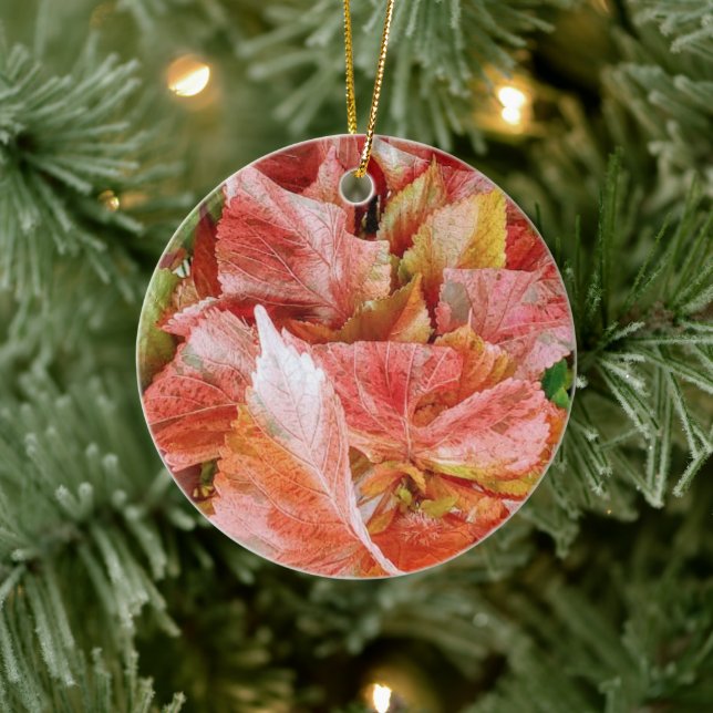 Elegant Red Floral  Ceramic Ornament (Tree)