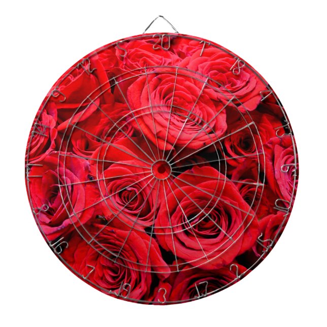 Elegant red floral flowers roses dart board (Front)