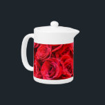 Elegant red floral flowers roses teapot<br><div class="desc">Elegant red floral flowers roses</div>