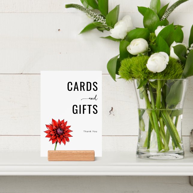 Elegant Red Floral Gratitude Sign Holder (Insitu 4)