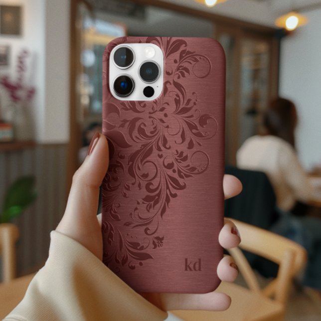 Elegant Red Floral Lace On Red Case-Mate iPhone Case (Creator Uploaded)