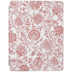 Elegant Red Floral Pattern iPad Case