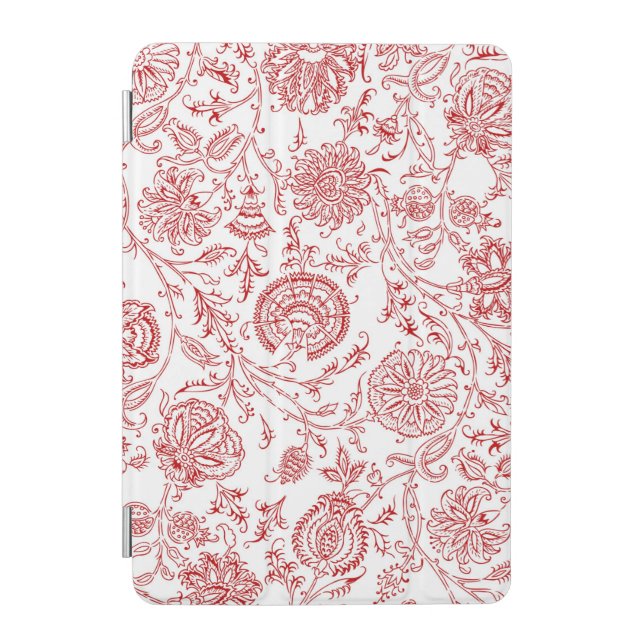 Elegant Red Floral Pattern iPad Mini Case (Front)