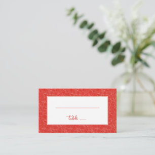 Elegant Red Floral Pattern Place Card