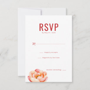 Elegant Red Floral RSVP Card