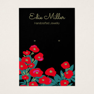 Elegant Red Floral Script   Earring Jewelry