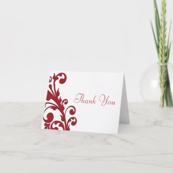 Elegant Red Floral Thank You Card by capturedbyKC at Zazzle
