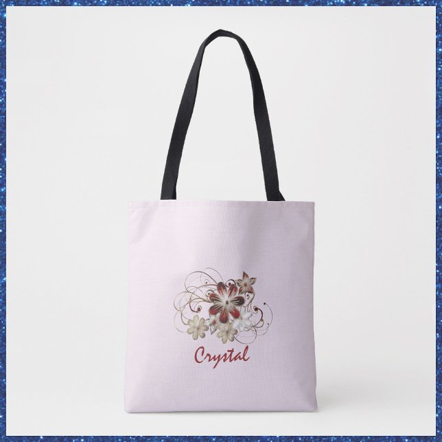 Elegant Red Floral Tote Bag (Creator Uploaded)