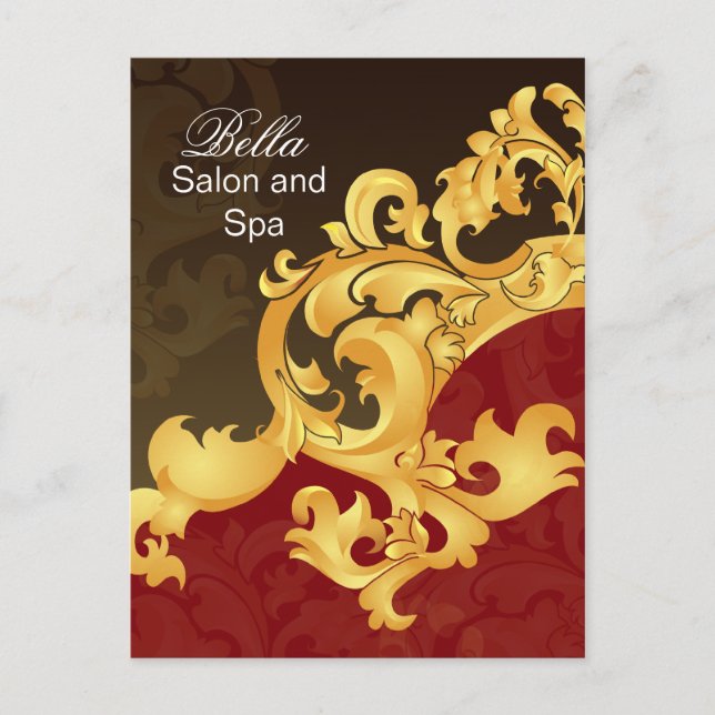 elegant red flourish business ThankYou Cards (Front)