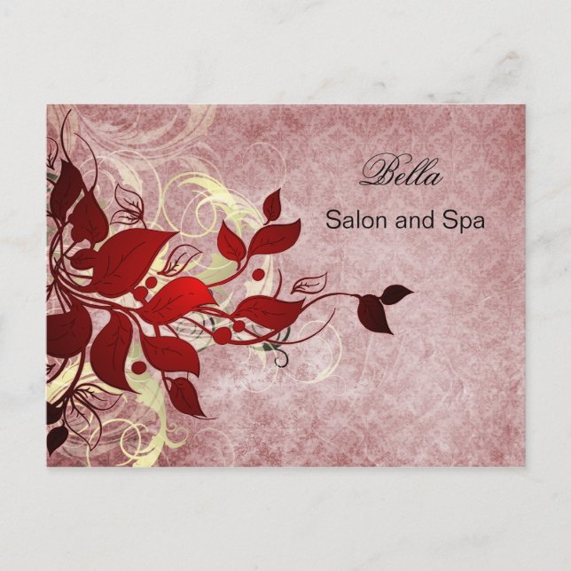 elegant red flourish business ThankYou Cards (Front)