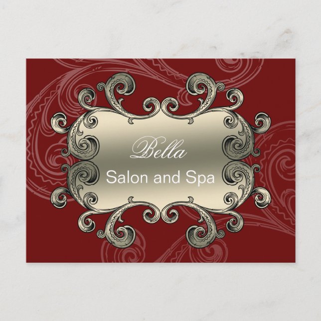 elegant red flourish business ThankYou Cards (Front)