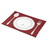 elegant red flourish place setting placemats (On Table)