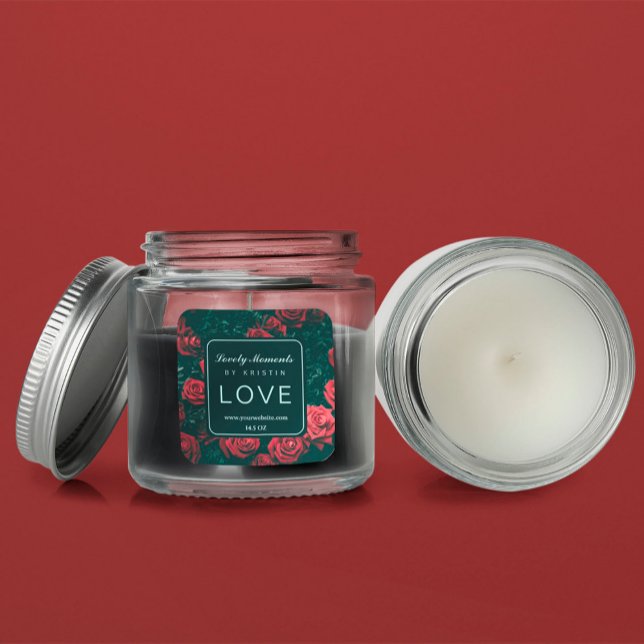 Elegant red flowers Label (Creator Uploaded)