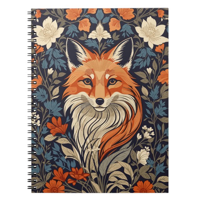 Elegant Red Fox Face Woodland Wildlife Notebook (Front)