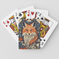 Elegant Red Fox Face Woodland Wildlife Playing Cards