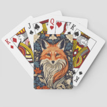 Elegant Red Fox Face Woodland Wildlife Poker Cards