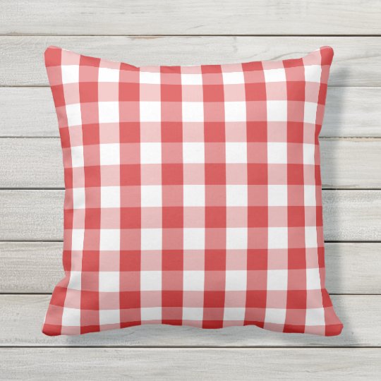 Elegant Red Gingham Pattern Throw Pillow | Zazzle.com