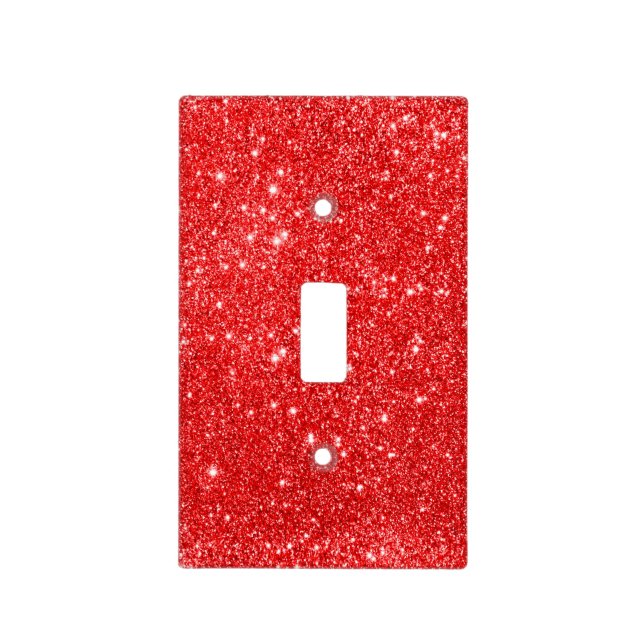 Elegant Red Glitter Light Switch Cover (Front)