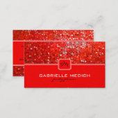 Elegant Red Glitter Party Planner Business Card (Front/Back)