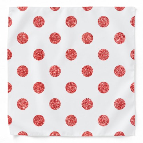 Elegant Red Glitter Polka Dots Pattern Bandana