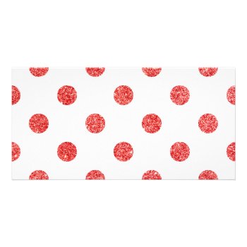 Elegant Red Glitter Polka Dots Pattern Card by allpattern at Zazzle